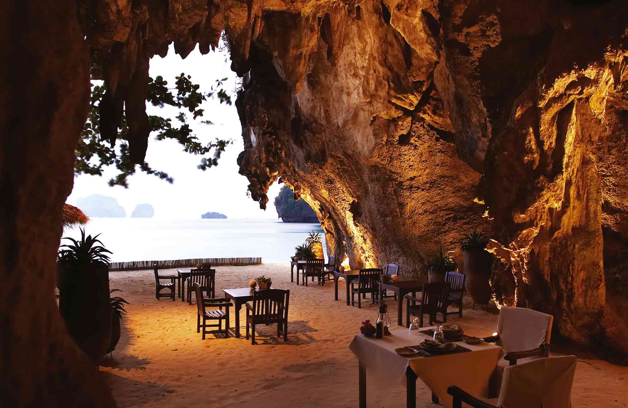 Voyage Thaïlande - Krabi-Hotels-Rayavadee-restaurant-grotte- Amplitudes