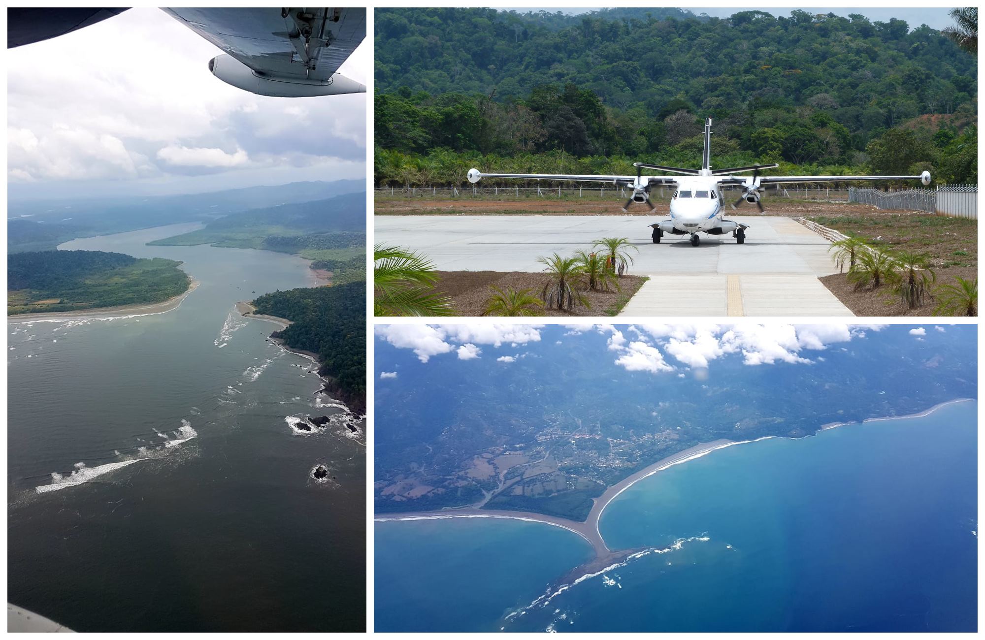 Depuis le ciel, les cotes costaricaines surplombent l’horizon