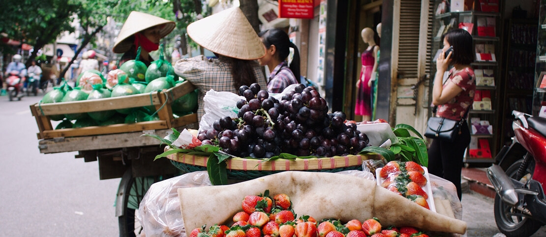 Voyage au Vietnam - Vendeuse de fruits ambulante - Amplitudes
