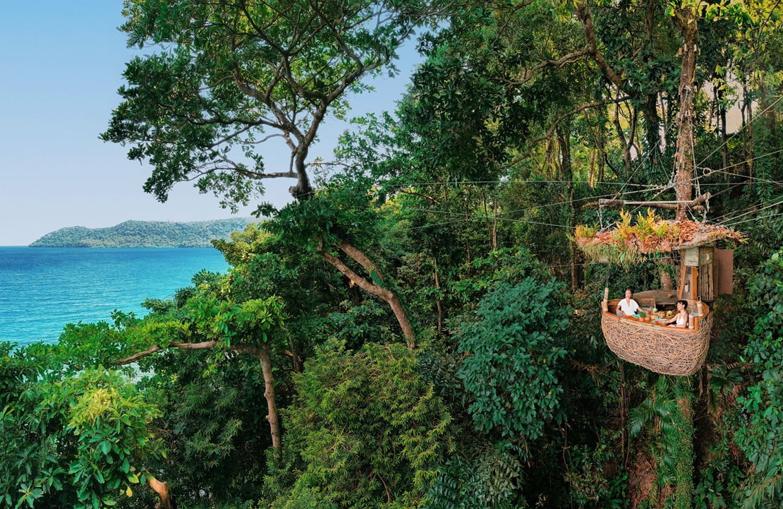 Dîner romantique en Thaïlande - L'expérience d'un repas en cocon dans les arbres du Soneva Kiri - Amplitudes