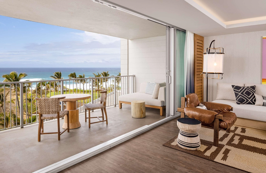Autotour à Oahu - La terrasse avec vue sur l'océan de votre chambre au Turtle Bay Inn - Amplitudes