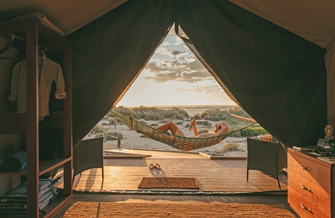 Voyage en amoureux en Australie - La vue sur l'océan depuis votre tente du Sal Salis Ningaloo Reef - Amplitudes