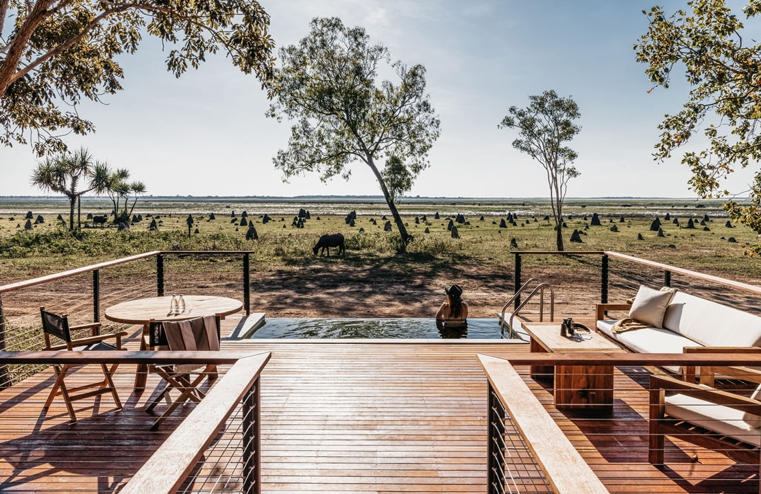 Séjour au Bamurru Plains Lodge - La terrasse face au bush du Bamurru Plains Lodge - Amplitudes