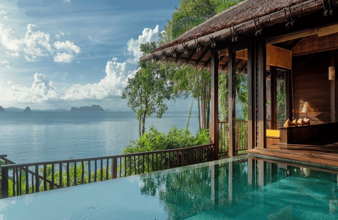 Hôtel en Thaïlande avec piscine privée – Vue plongeante sur la baie de Phang Nga depuis les villas du Six Senses Yao Noi - Amplitudes