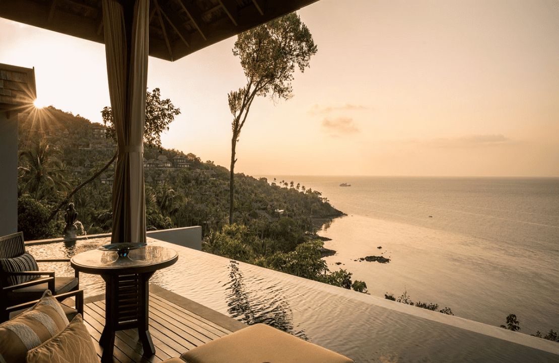 Hôtel en Thaïlande avec piscine privée – Regard posé sur le golfe de Thaïlande au Four Seasons Resort Koh Samui