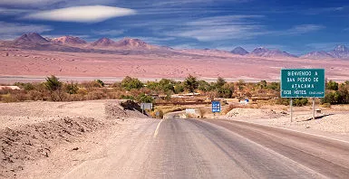 Route vers San Pedro de Atacama, desert Atacama - Chili
