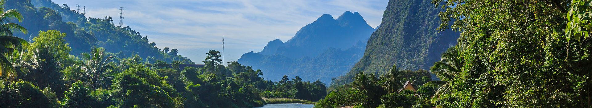 Laos - Vue sur la rivière Nam Song à Vang Vieng