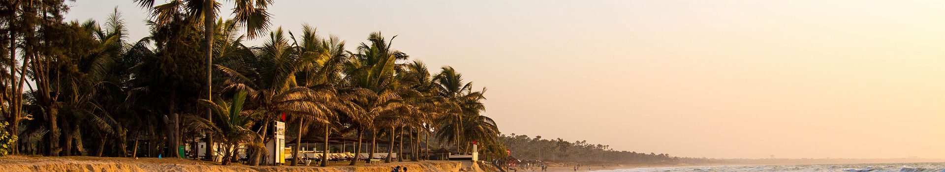 Enjoying the sunset on an idyllic beach in the Gambia