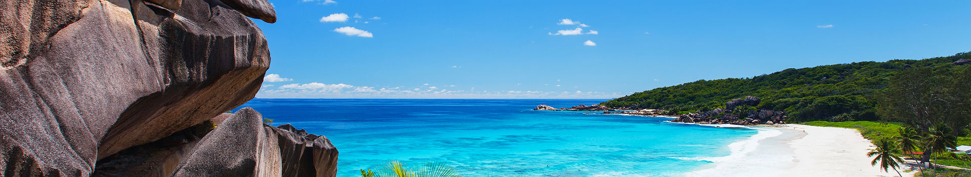 Seychelles - Vue sur la plage Grand Anse à l'île La Digue