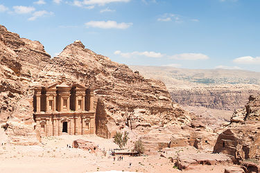Asie Centrale - Jordanie - Vue panoramique sur le monument de Pétra