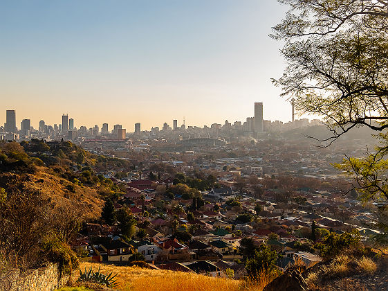 Coucher du soleil au-dessus de Johannesburg