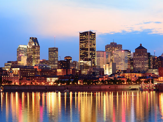 Montréal à la tombée de la nuit