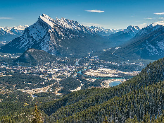 Vue sur la ville de Banff, Parc National de Banff - Alberta, Canada