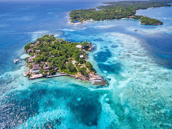 Colombie - Vue sur l'île del Rosario à Carthagène des Indes