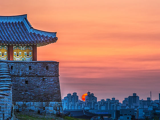Coucher de soleil sur Suwan - Corée du Sud