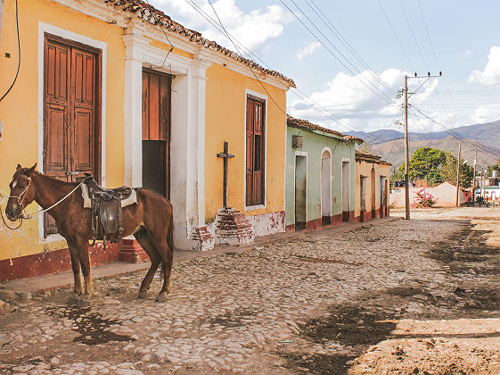 Cheval dans la rue à Trinidad - Cuba