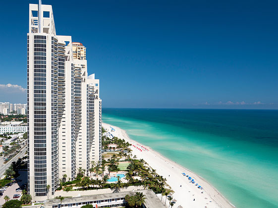 Etats-Unis - Vue sur les hôtels de la South Beach