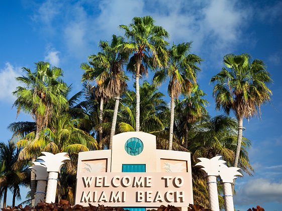 Etats-Unis - Panneau de bienvenue à Miami Beach