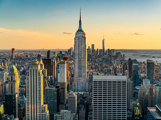 Vue sur l'Empire State Building et Manhattan depuis le Top of the Rock - New York, USA