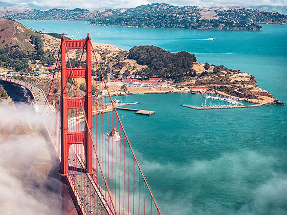 Etats-Unis - Vue sur le pont Golden Gate à San Francisco