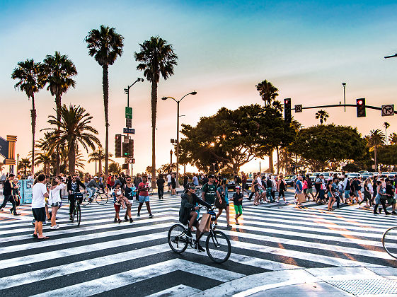 Californie - Rue mouvementé à Santa Monica