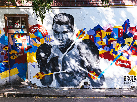 Fresque de Mohamed Ali à Williamsburg, Brooklyn