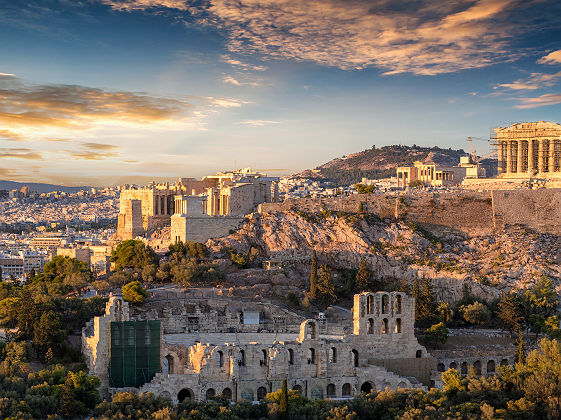 Vue panoramique sur Athènes et l'acropole - Grèce