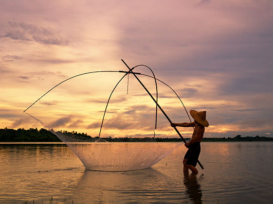 Pêcheur à Cochin - Inde