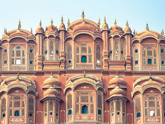 Inde - Façade du palais rose des vents à Jaipur