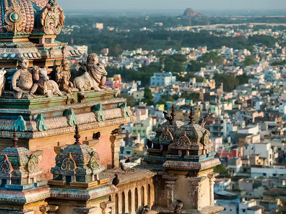 Ensemble de la ville de Trichy Temple du Rock Fort, le Tamil Nadu