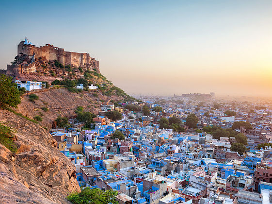 Inde - Vue sur la ville de Jodhpur et la forteresse Mehrangarh