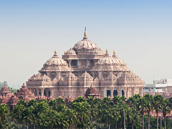 Inde - Vue sur le temple d'Akshardham à Delhi