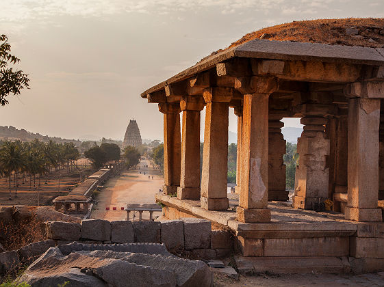 Ruines d'un temps à Hampi, Karnataka, Inde