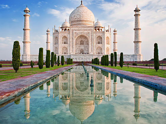 Inde - Vue sur le mausolée de Taj Mahal, à Agra