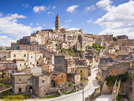 Pouilles - Vue sur la ville et la cathédrale de Matera