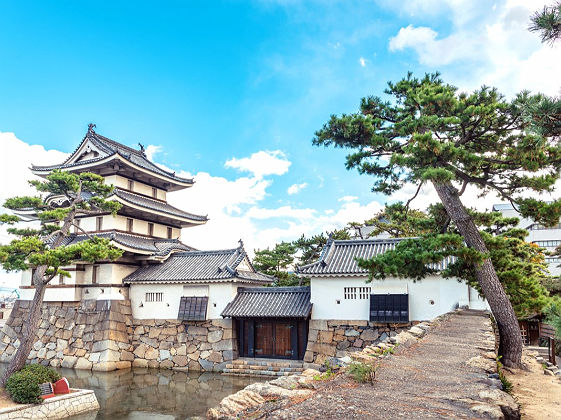 Scenery of the Takamatsu castle in Takamatsu, Japan