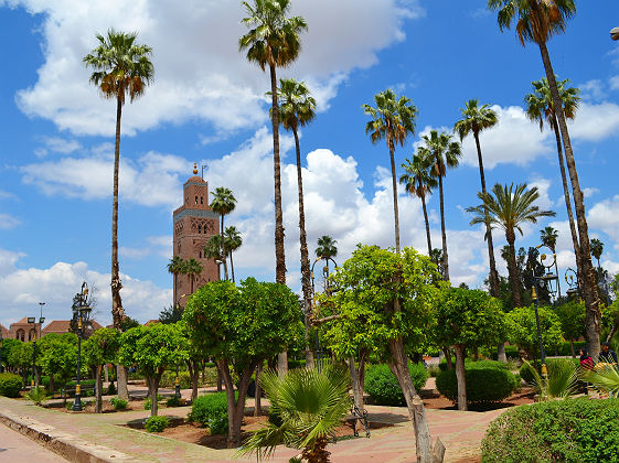 Vue de Marrakech avec la Koutoubia