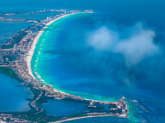 Vue aérienne de Cancun - Mexique