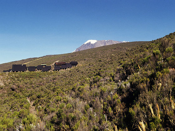 Horombo Huts and Mt. Kilimanjaro in the background