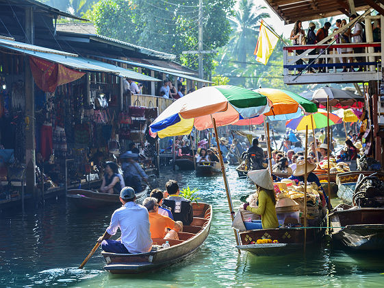 Thaïlande - Marché flottant à Bangkok