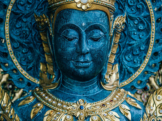 Portrait d'une statue bouddhiste du temple Doi Suthep, Chiang Mai - Thaïlande