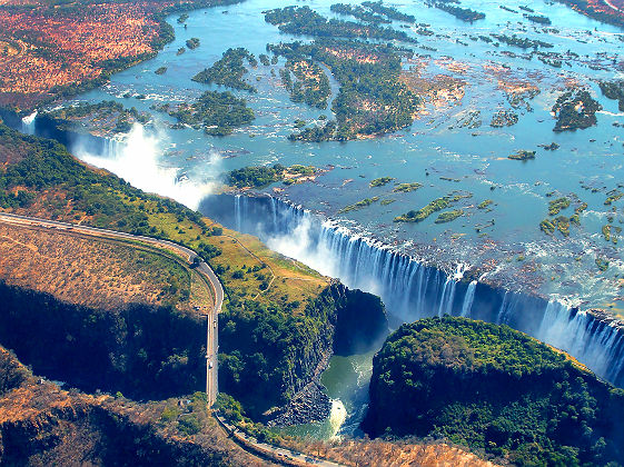 Chutes Victoria vue du ciel - Zimbabwe