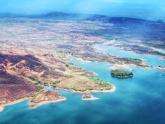 Vue aérienne du lac Kariba - Zimbabwe