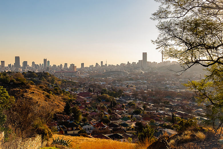 Coucher du soleil au-dessus de Johannesburg