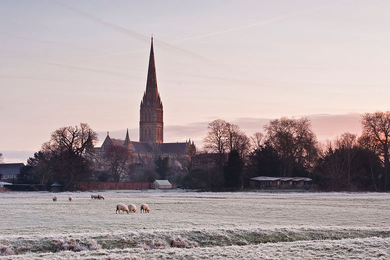 Cathédrale de Salisbury l'hiver - Angleterre, Royaume-Uni