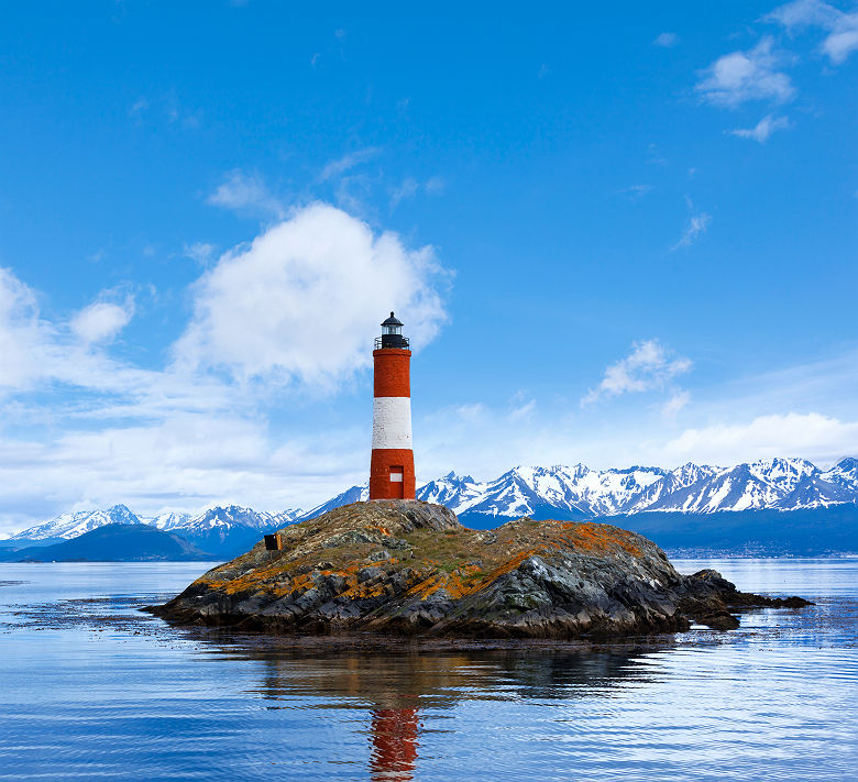 Phare d'Ushuaia sur le canal de Beagle, Patagonie - Argentine