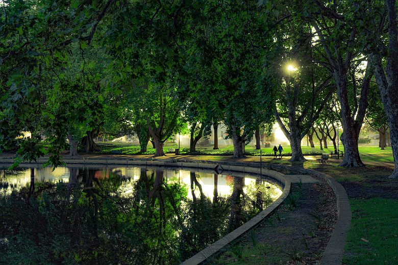 Un des nombreux parcs de Perth
