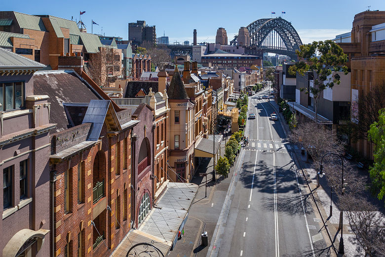 Australie - George Street à The Rocks, le quartier historique à Sydney 