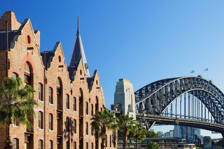 Quartier historique The Rocks et Harbour Bridge, Sydney - Australie