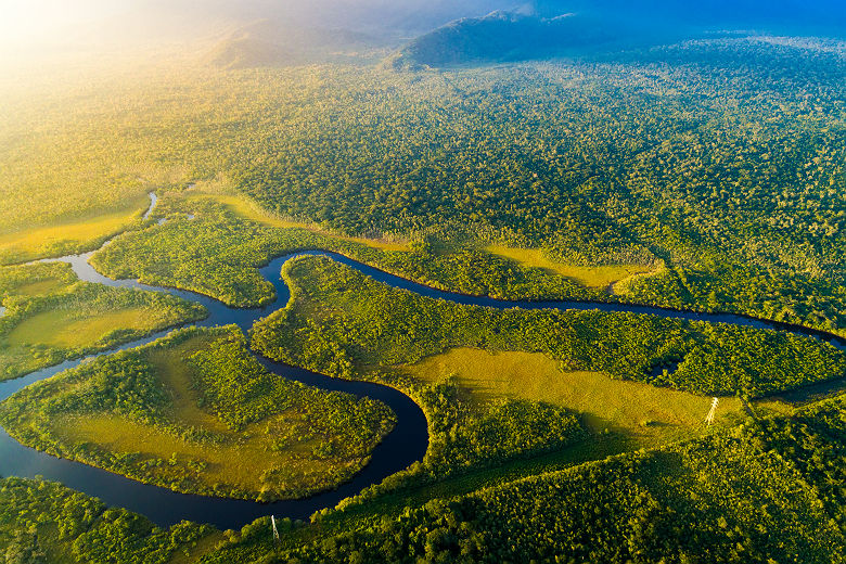 Vue aérienne du Pantanal - Brésil